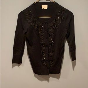 NWOT Kate Spade black beaded cardigan size XS